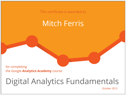 Certification in Digital Analytics Fundamentals